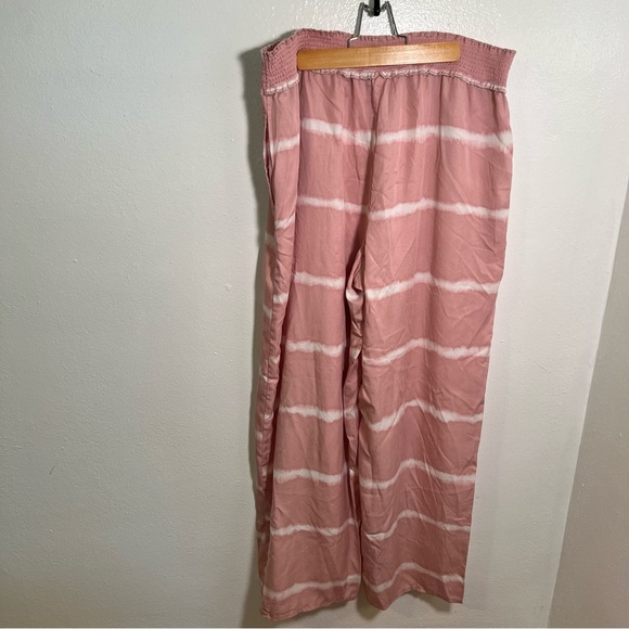 BeachLunchLounge Pull On Wide Leg Pant Pink White Tie Dye XL - Picture 5 of 10